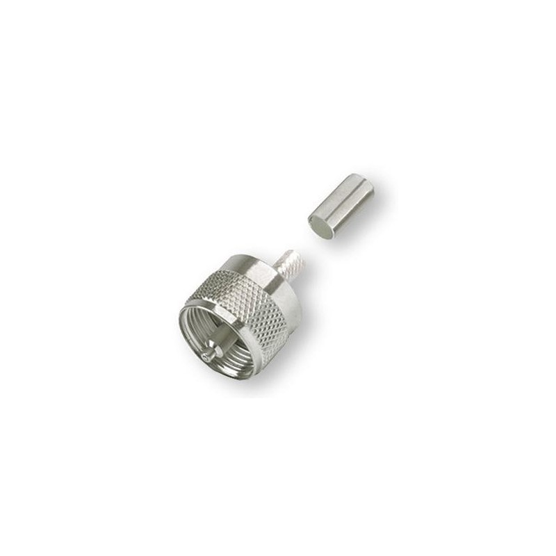 Conector PL corto para RG-58 y similares (crimpar) Conector PL corto para RG-58 y similares (crimpar)