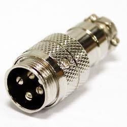 Conector macho de 4 pins aéreo para micrófono