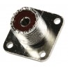 Conector PL hembra para chasis con cuatro taladros para tornillos