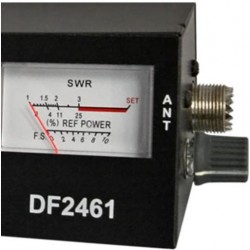 Pantalla de potencia reflejada R.O.E. (estacionarias) del medidor para banda ciudadana CB27 TELECOM DF-2461.
