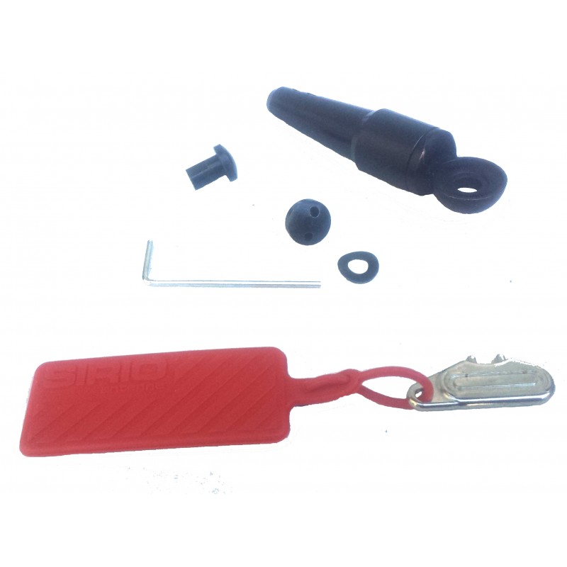 Rótula, tornillos Allen, tornillo de seguridad y llave de repuesto para sujetar la varilla SIRIO HP3000 y HP4000.