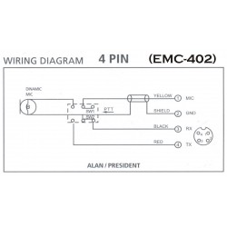Esquema de conexión del micrófono Telecom EMC-402