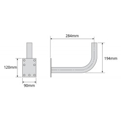 Medidas lateral Soporte Televes 7393