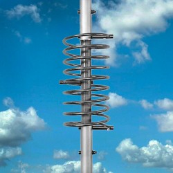 Bobina con alto factor "Q" para enfasar los tramos radiantes de la antena colineal GRAZIOLI G-MAX.
