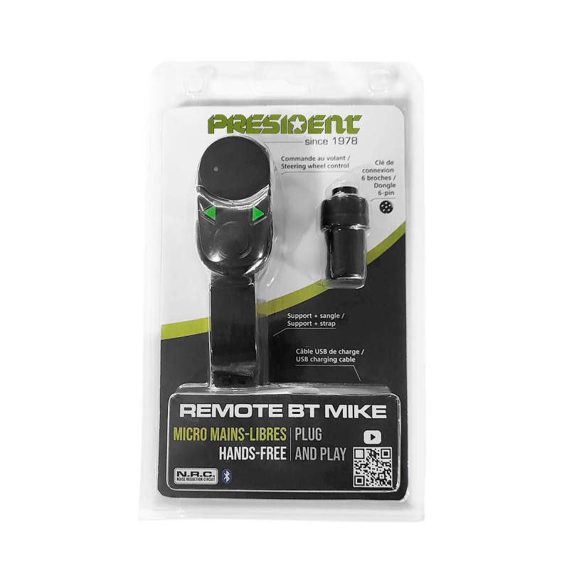 Blister PTT manos libres PRESIDENT REMOTE BT MIKE.